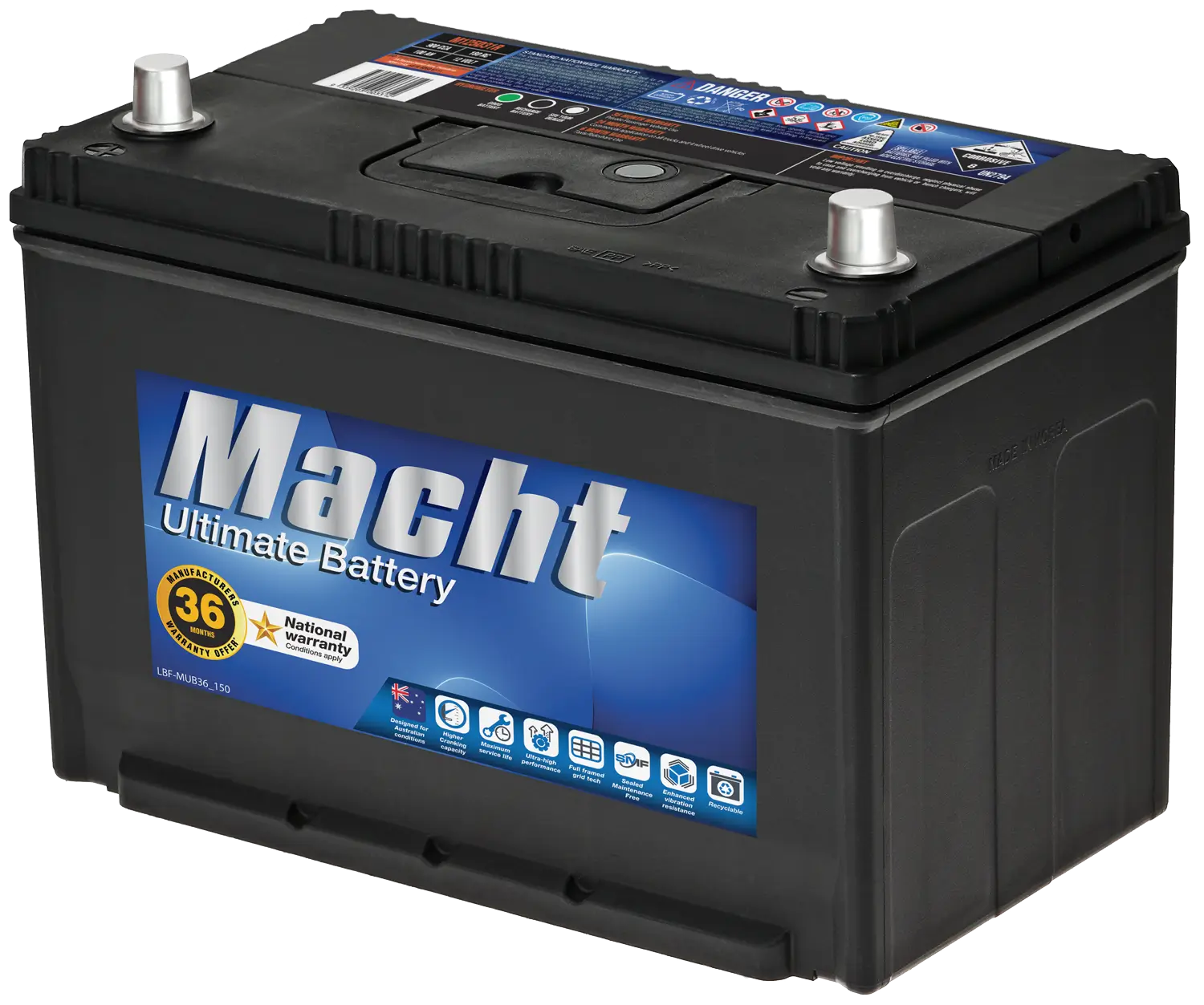 M125D31R advanced calcium battery with high cranking power, Carbon Plus Technology, and durable design for 4x4 and light commercial use