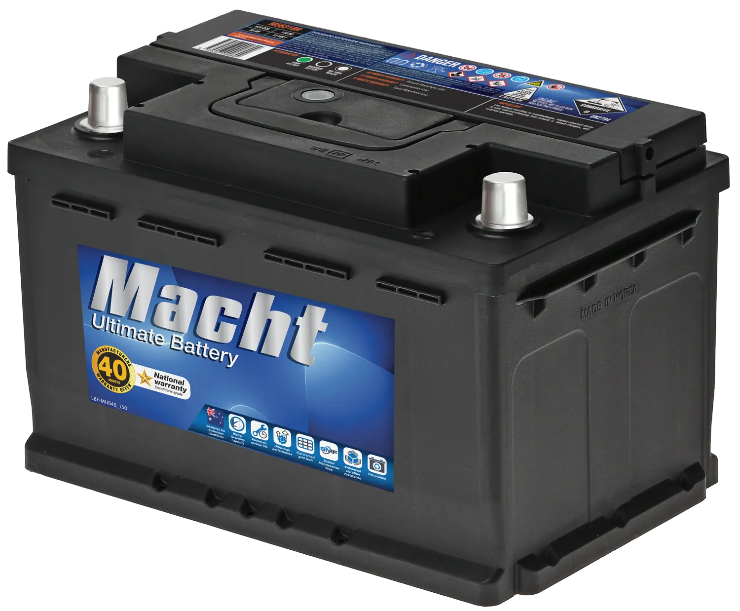 M56318R battery with robotic-powered technology, calcium maintenance-free design, and optimal starting power for enhanced performance.