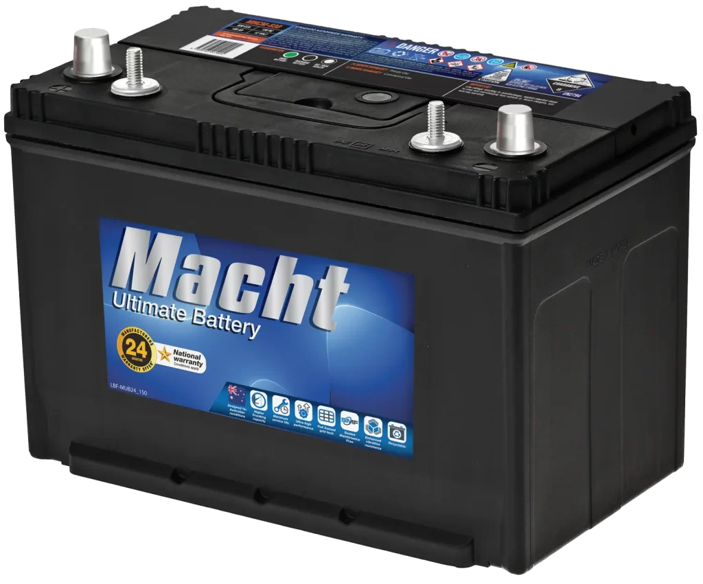 MHCM-830 battery with advanced calcium technology, high cranking power, and dual terminal design.