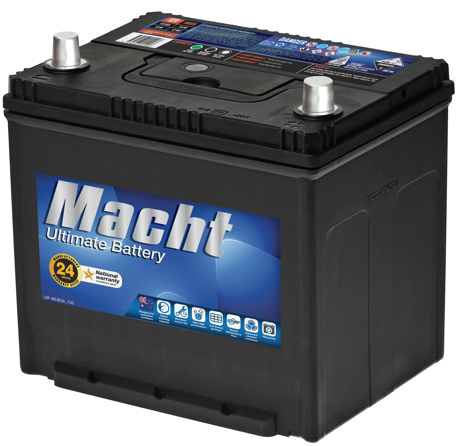 MQ85L Stop-Start EFB battery with Nano Technology for higher starting power, fast recharge, and extended self-discharge time