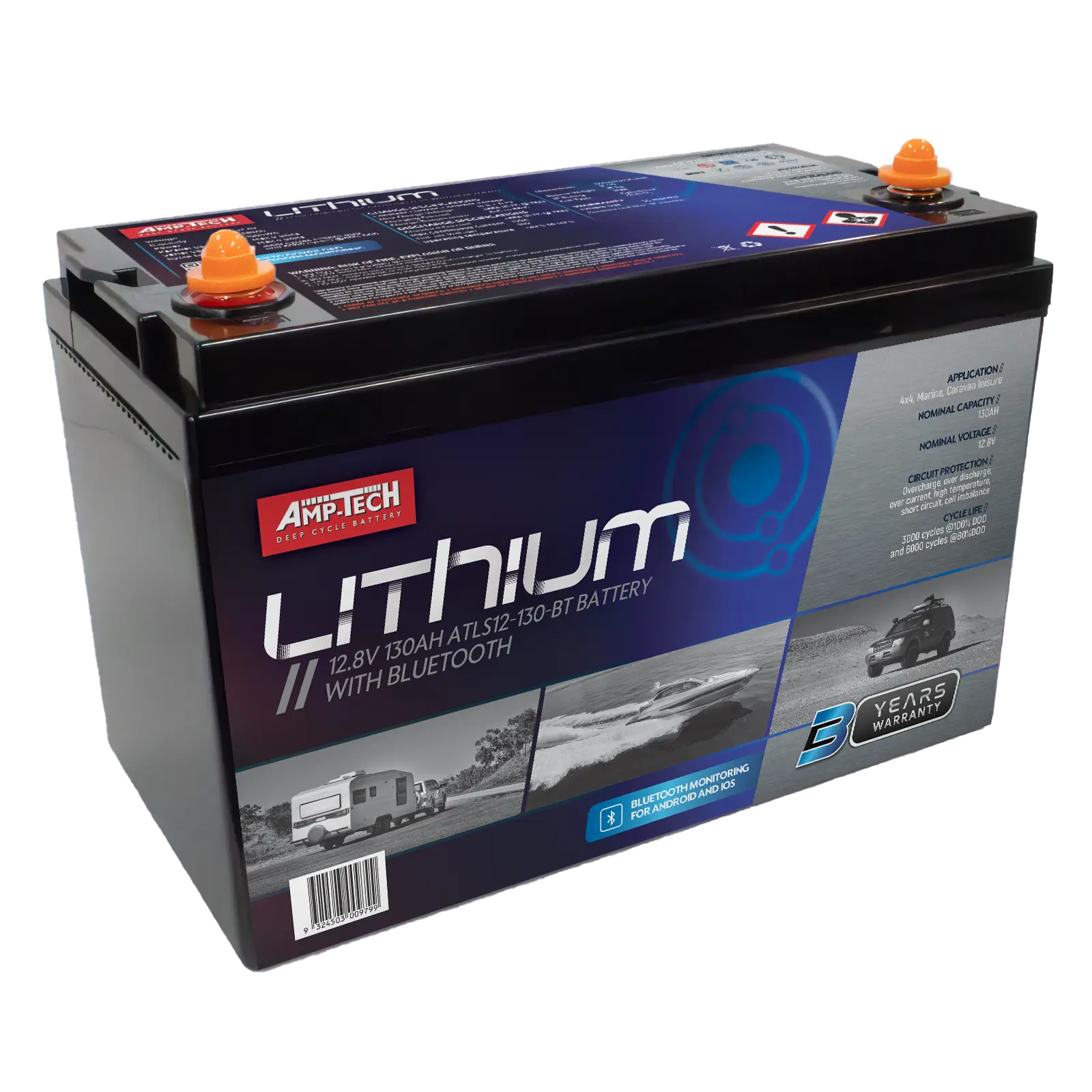 ATLS12-130-BT lithium battery by Amp-Tech ATLS12-130-BT lithium battery by Amp-Tech